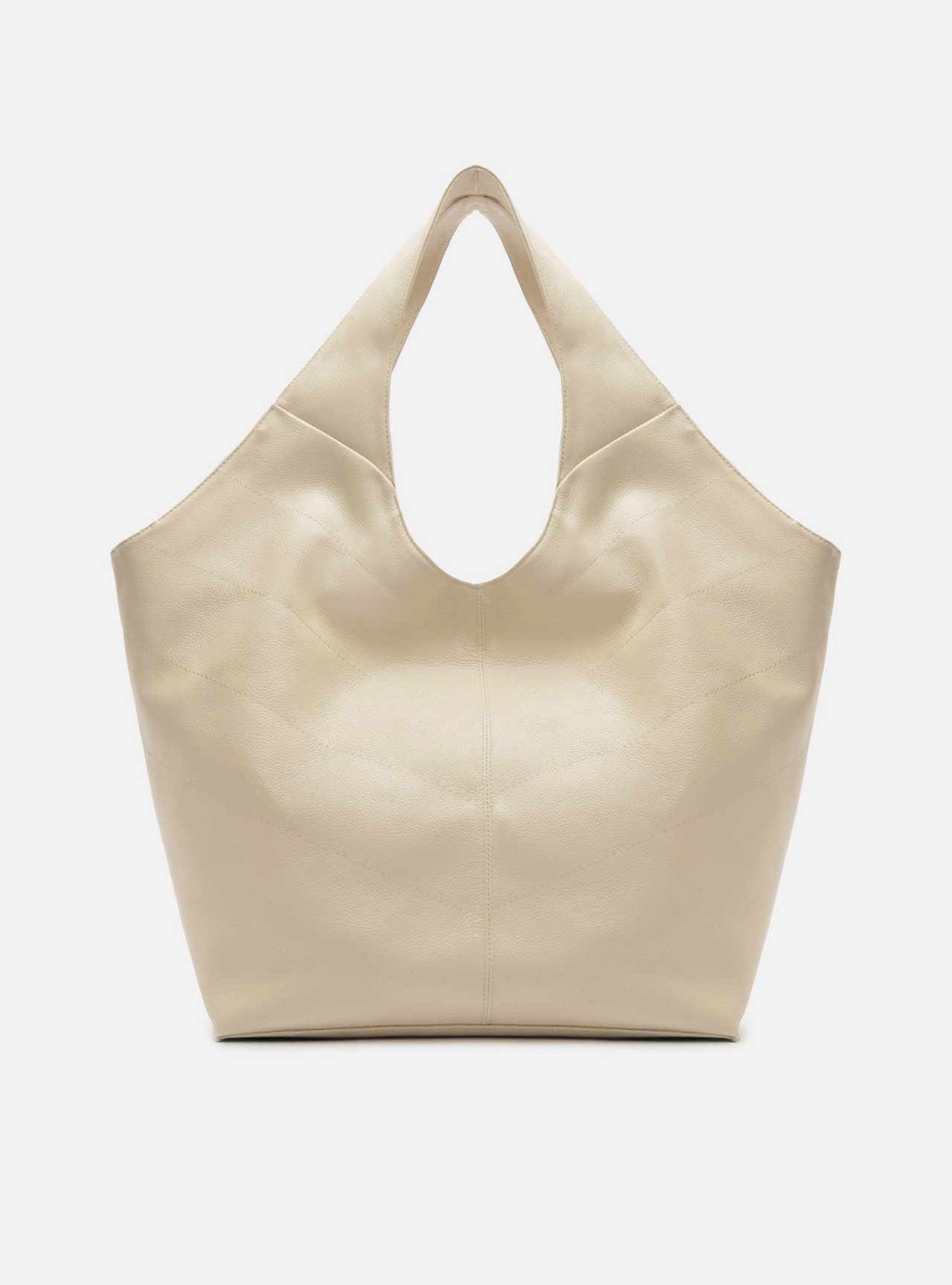 Foto 3 de Bolsa Hobo Branca Couro Ísis Grande