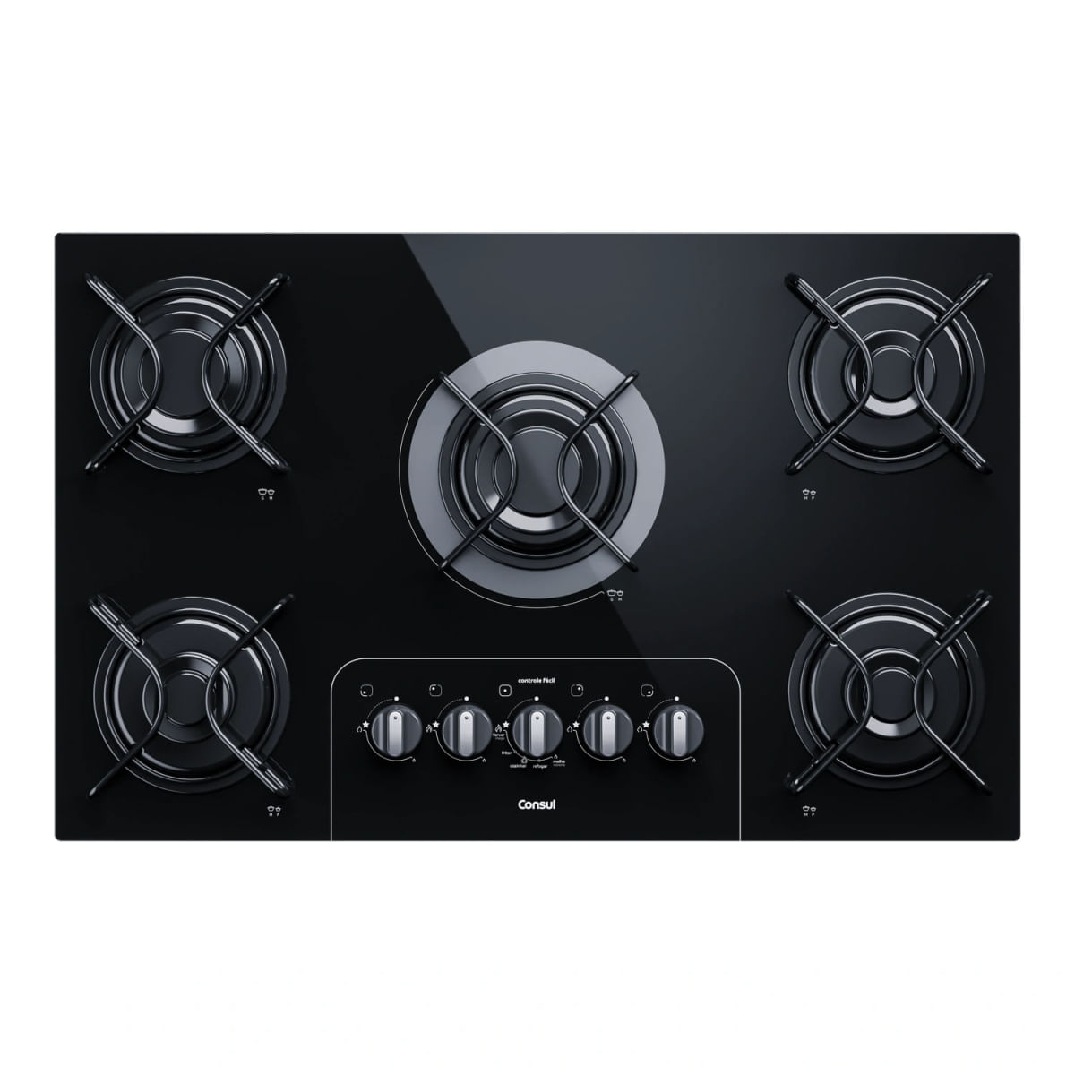 Cooktop 5 Bocas Consul com Controle Fácil e Acendimento Automático - CD075AE Bivolt