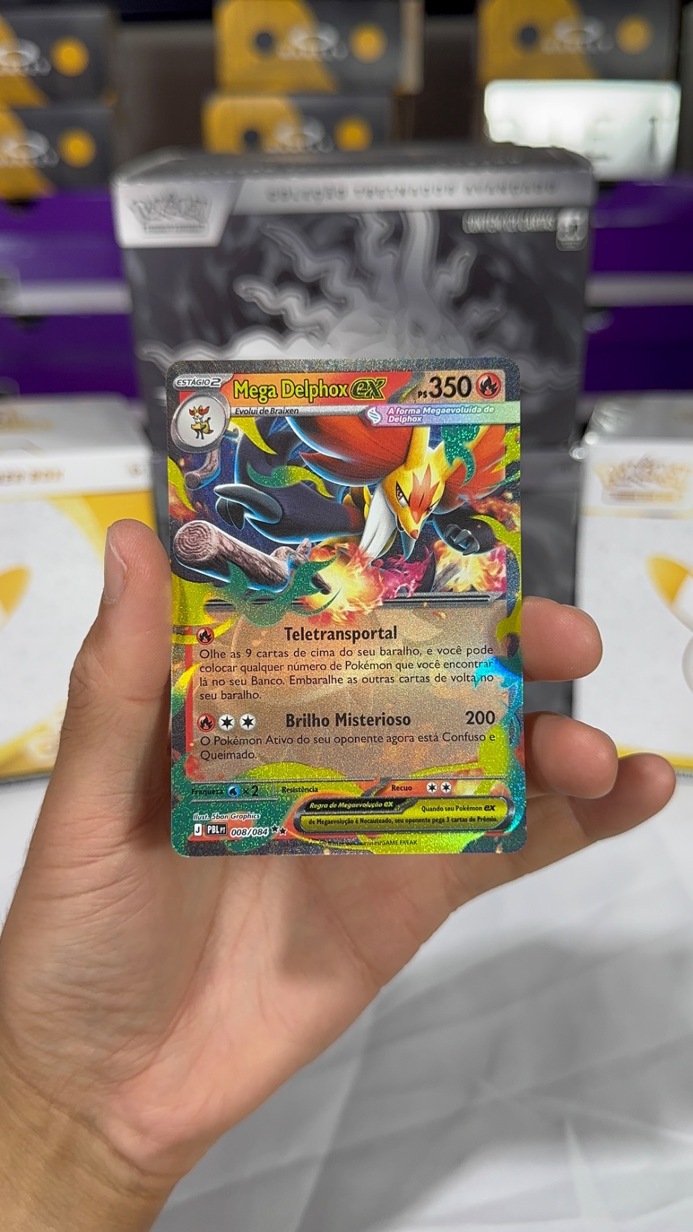 Mega Delphox ex (8/84) Escuridão Absoluta Pokémon TCG — Near Mint, Novo