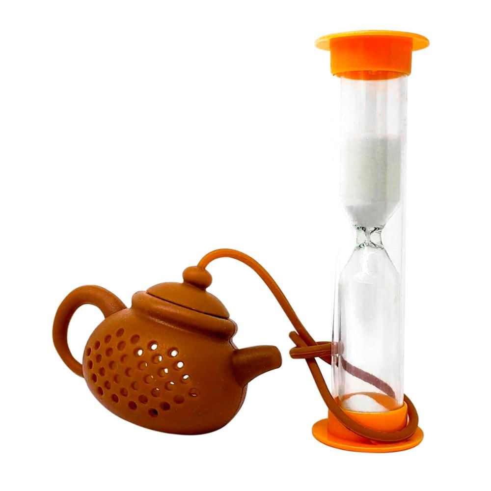 Conjunto 2 em 1 Infusor de Chá Estilo Cesta com Timer Prana