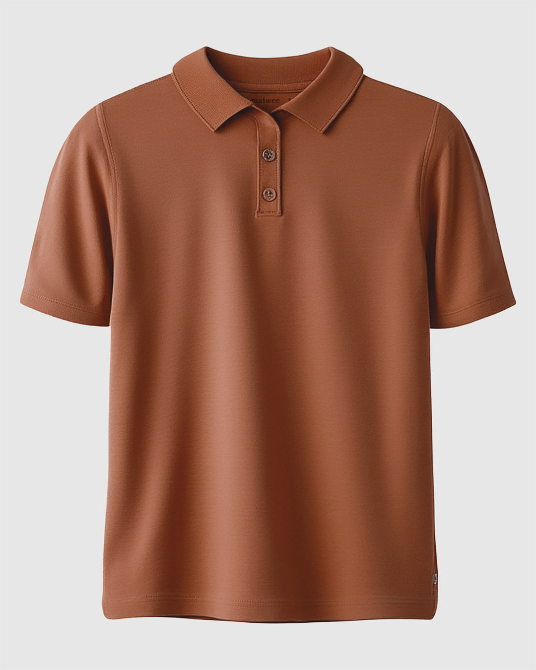 Camisa Polo Infantil Menino Gola Esporte Em Piquet Stretch Malwee Kids — Marrom - 8