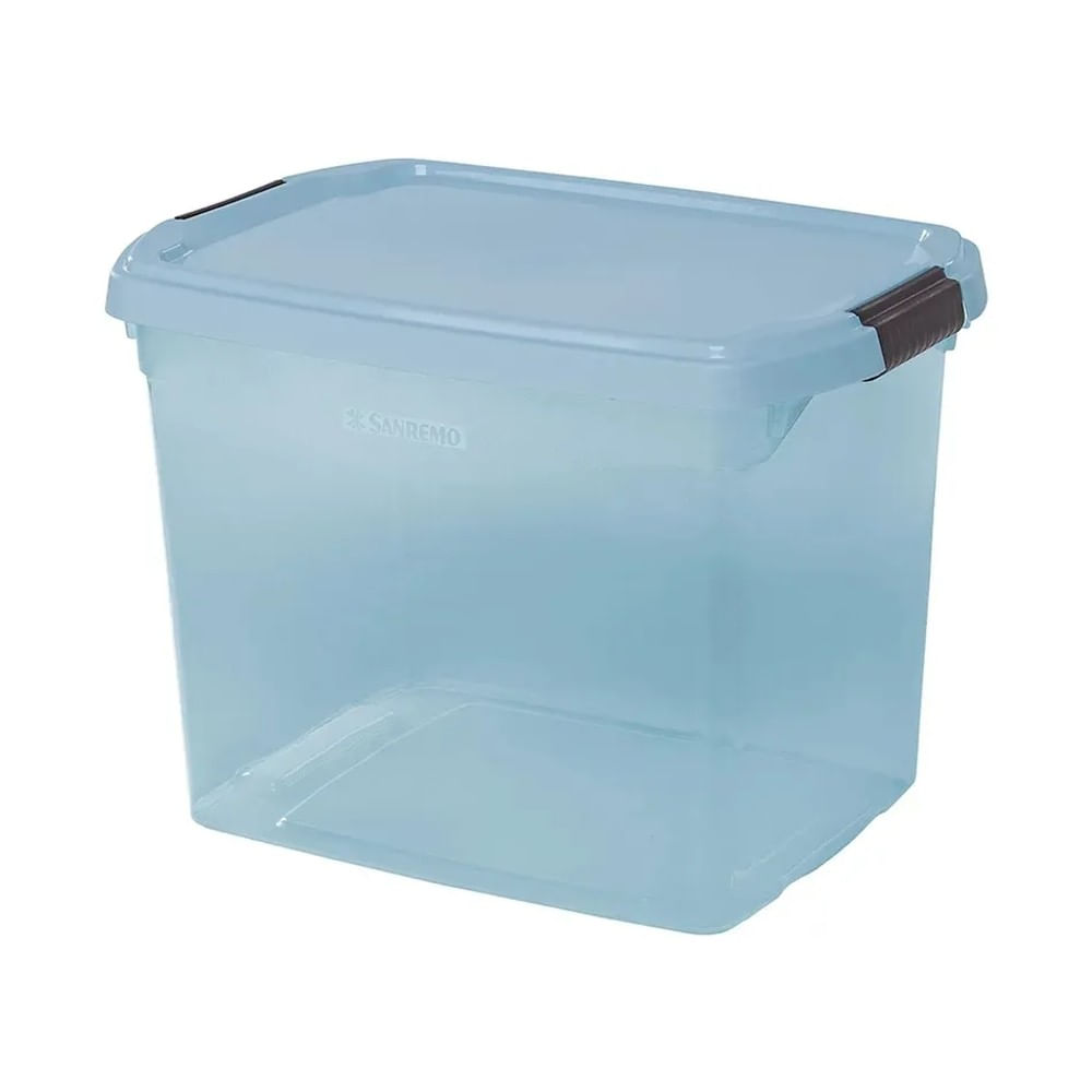 Caixa Organizadora de Plástico 11L Azul Sanremo