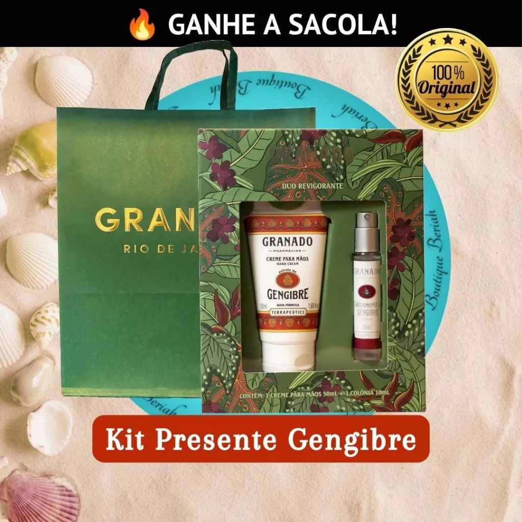 Kit Gengibre e Cardamomo: Creme de mãos 50ml e Colônia 10ml Terrapeutics - Granado