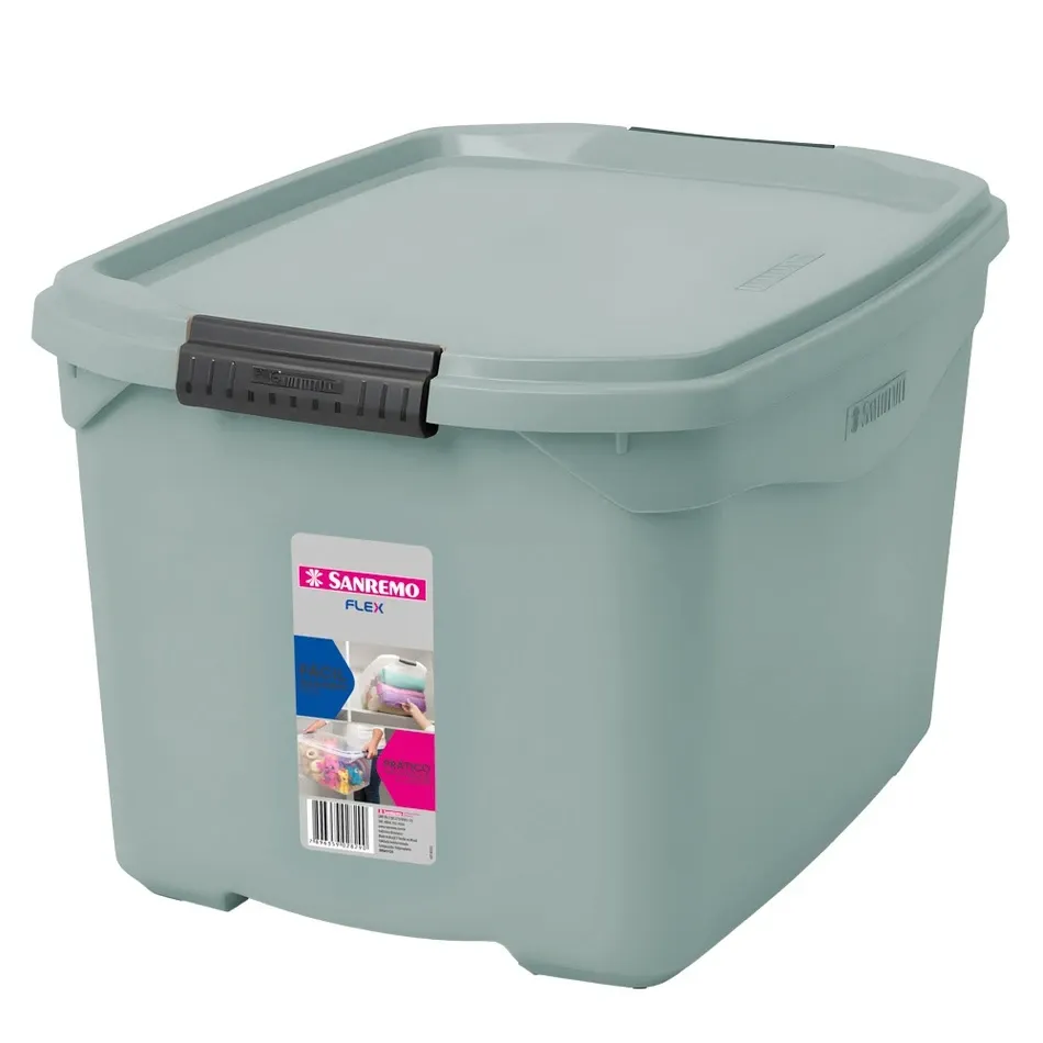 Caixa Organizadora Plástica Flex 29 Litros Verde Sanremo