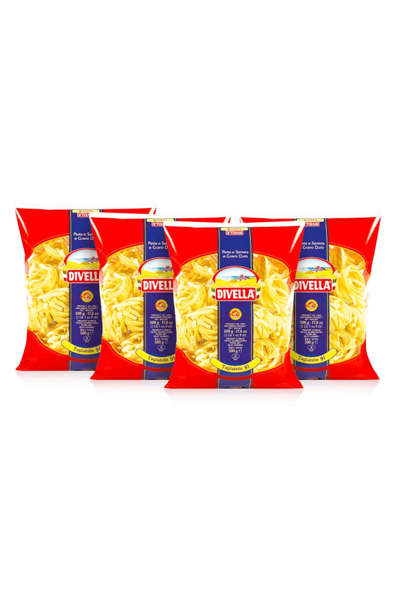 Kit 4 Tagliatelle Nidi Italiano 500G Divella