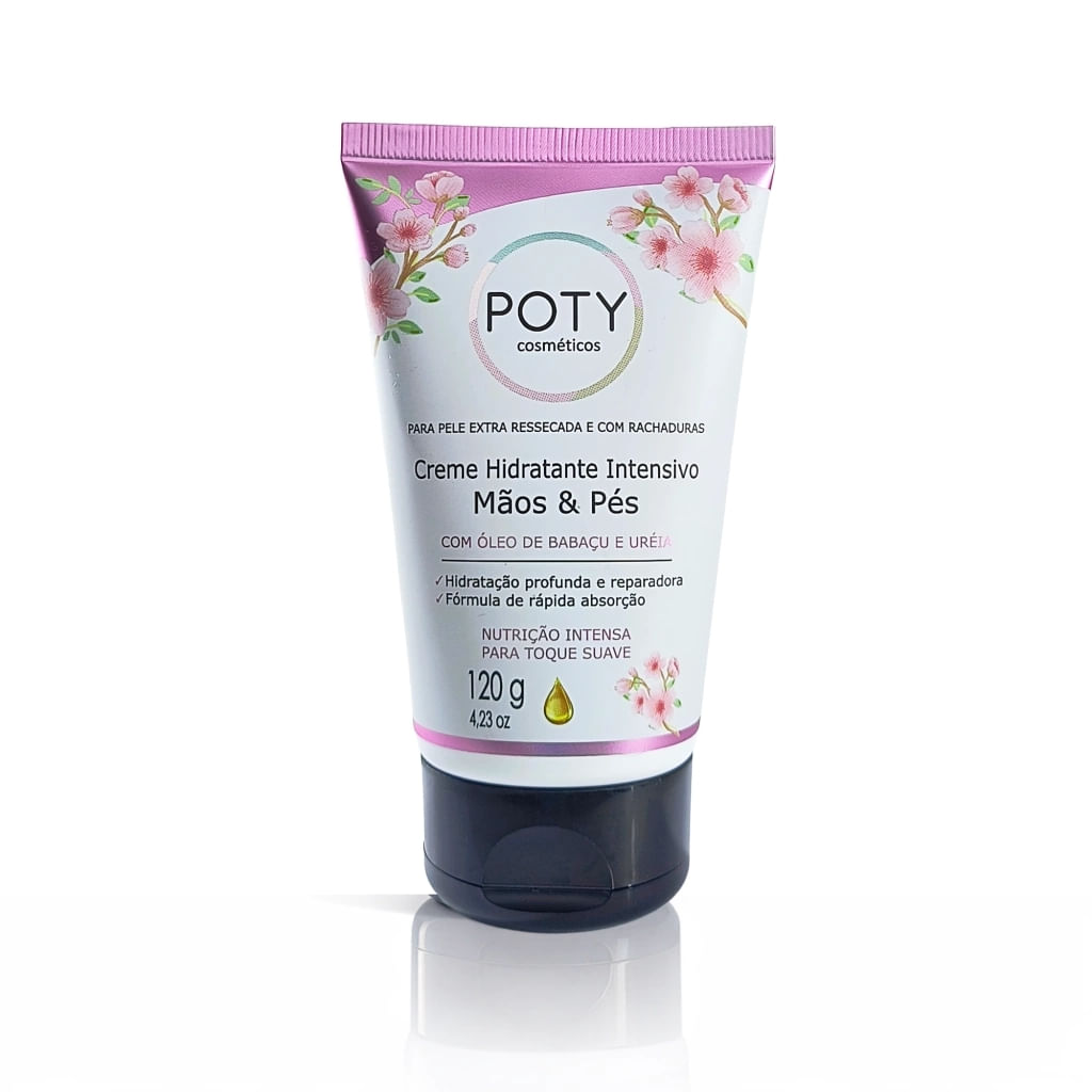 Creme Hidratante Intensivo Mãos e Pés 120g Poty Cosméticos