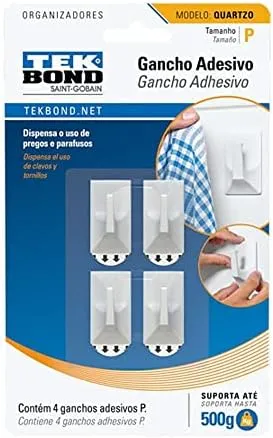 GANCHO QUARTZO DE PLAST BRANCO P TEKBOND