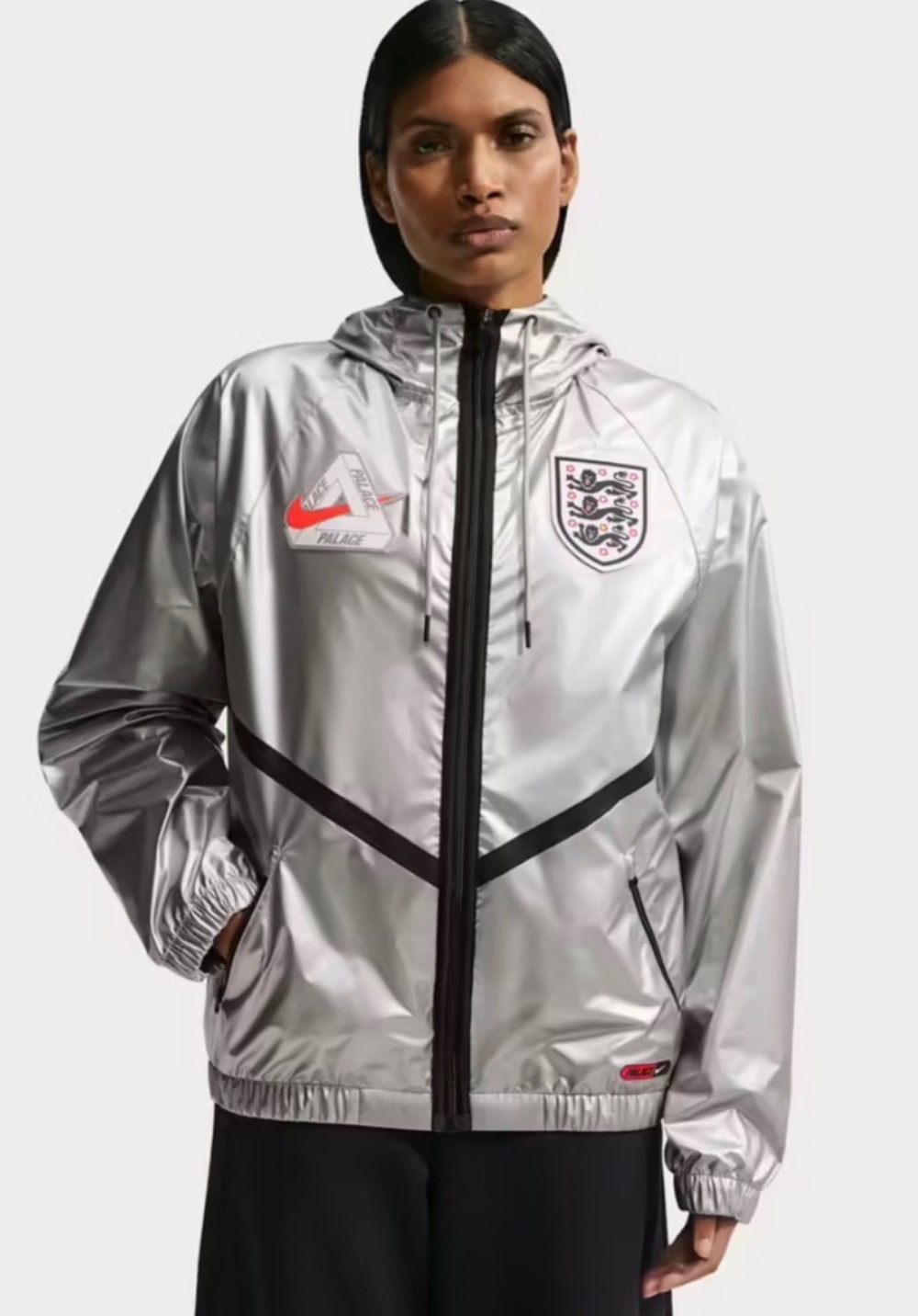 England x Palace x Nike Jaqueta Dri-Fit Academy Anthem Pewter Grey — M / XG, Novo