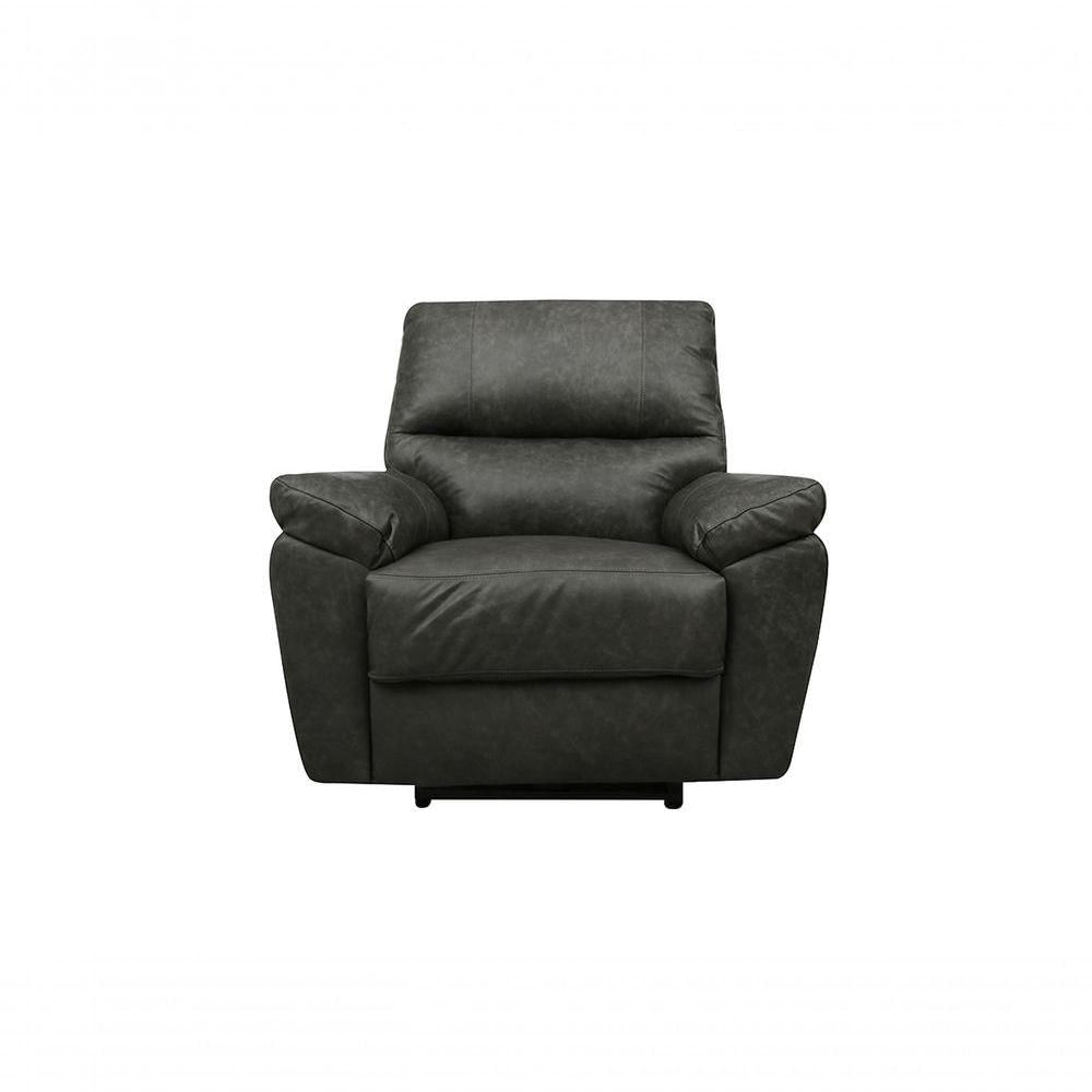 Foto 2 de Poltrona Do Papai De Couro Genova Power Touch Soft Charcoal - Mempra