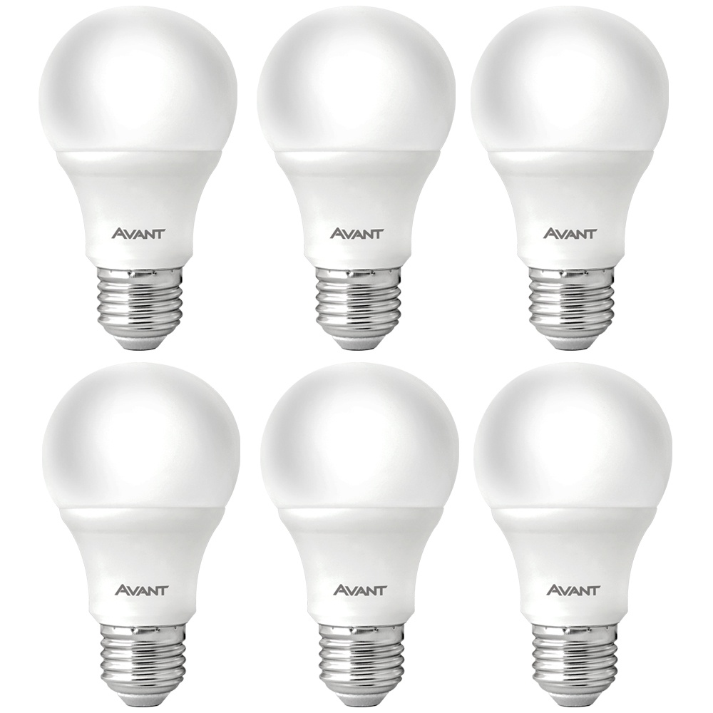 2 Pack com 6 Lâmpada Pera 15w Luz Branca 6500K Soquete E27 Bivolt