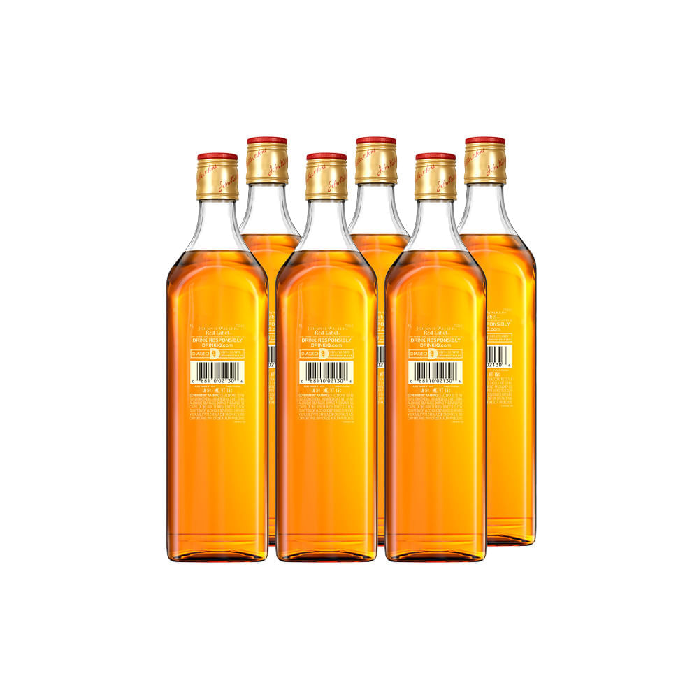 Foto 2 de COMBO WHISKY JOHNNIE WALKER Red Label 750ml - 6 unidades