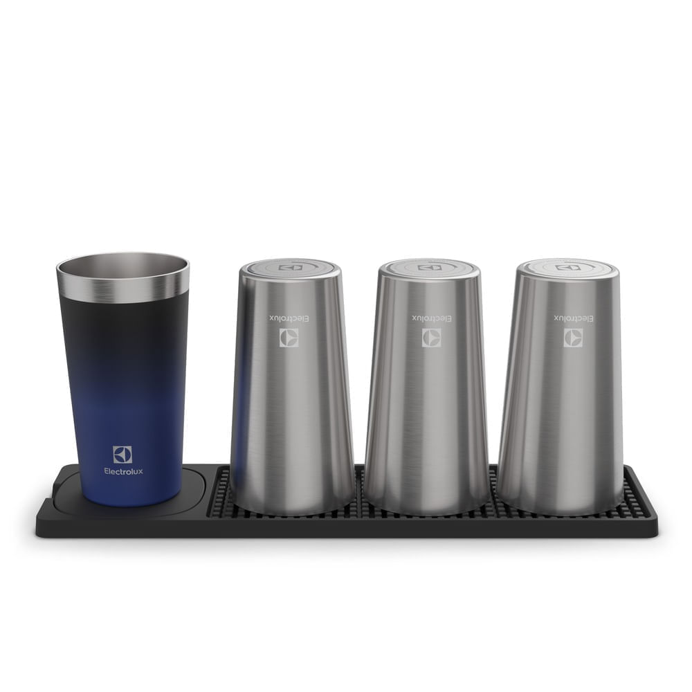 Suporte para Copos Electrolux Emborrachado com 4 Porta-Copos Integrados Preto
