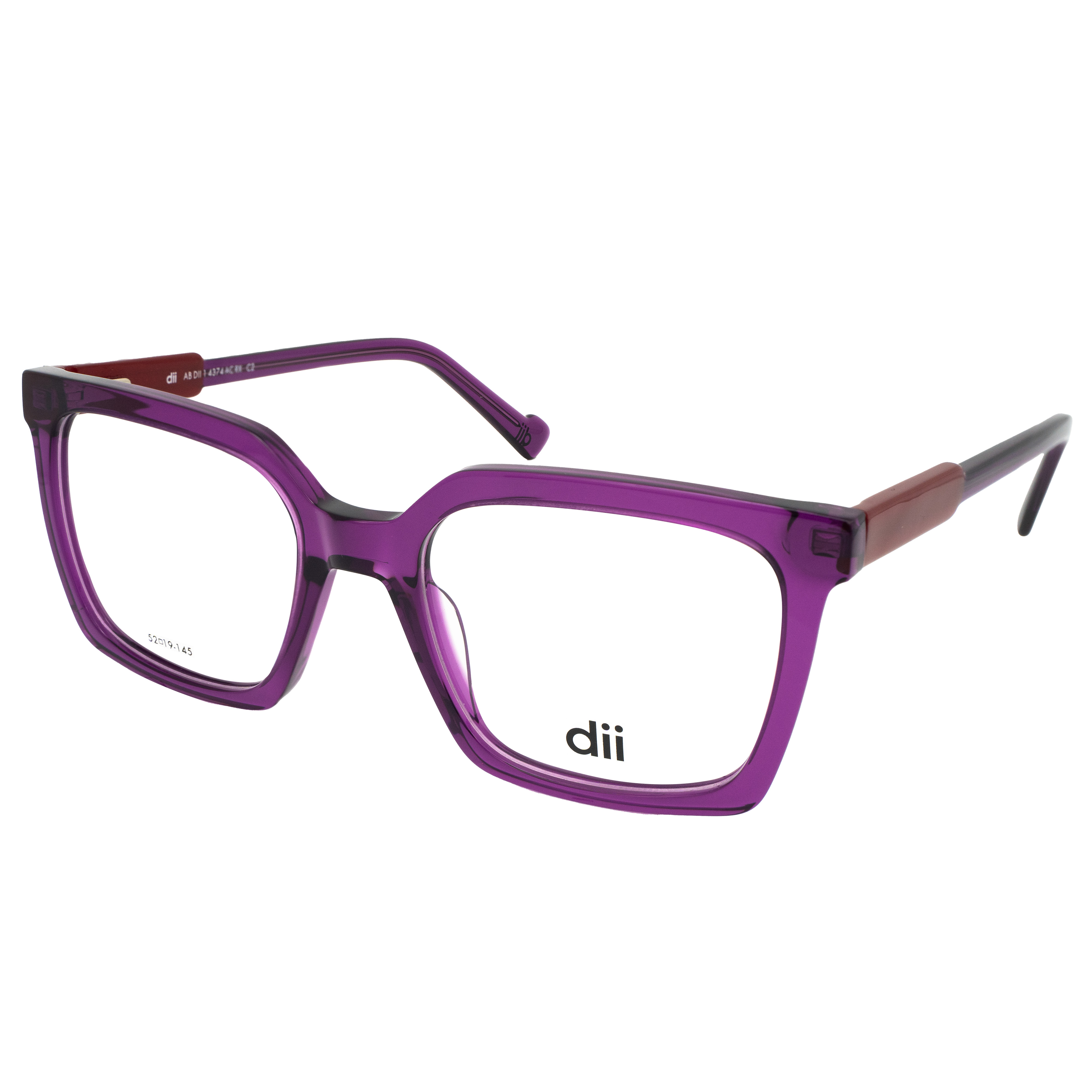 Armação para Óculos de Grau Feminino Dii Collection 1 4374 Roxo e Vermelho