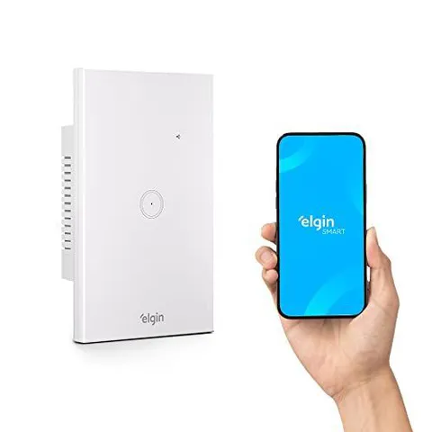 Interruptor Touch Elgin 1 Botão Wi-Fi Branco