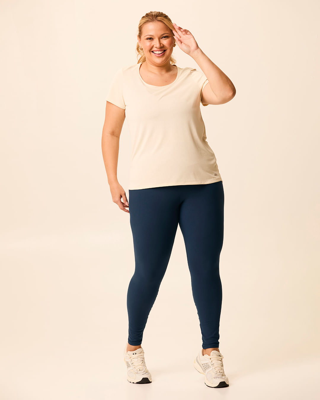 Calça Legging Feminina Plus Size Esportiva Em Malha Com Proteção UV50+ Malwee Active — Azul - G3