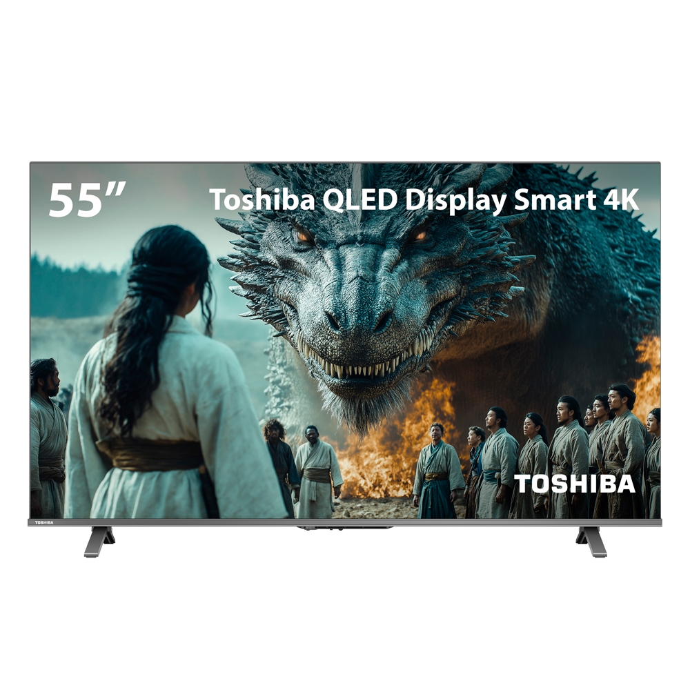 Smart TV QLED 55" 4K Toshiba Google TV 3 HDMI 2 USB Wi-Fi