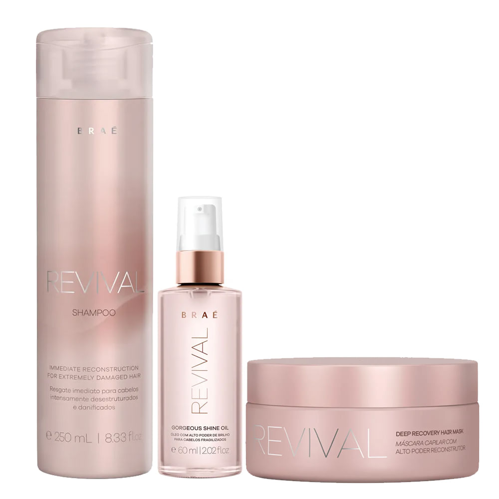 Braé Revival Kit - Shampoo + Máscara + Óleo — Kit