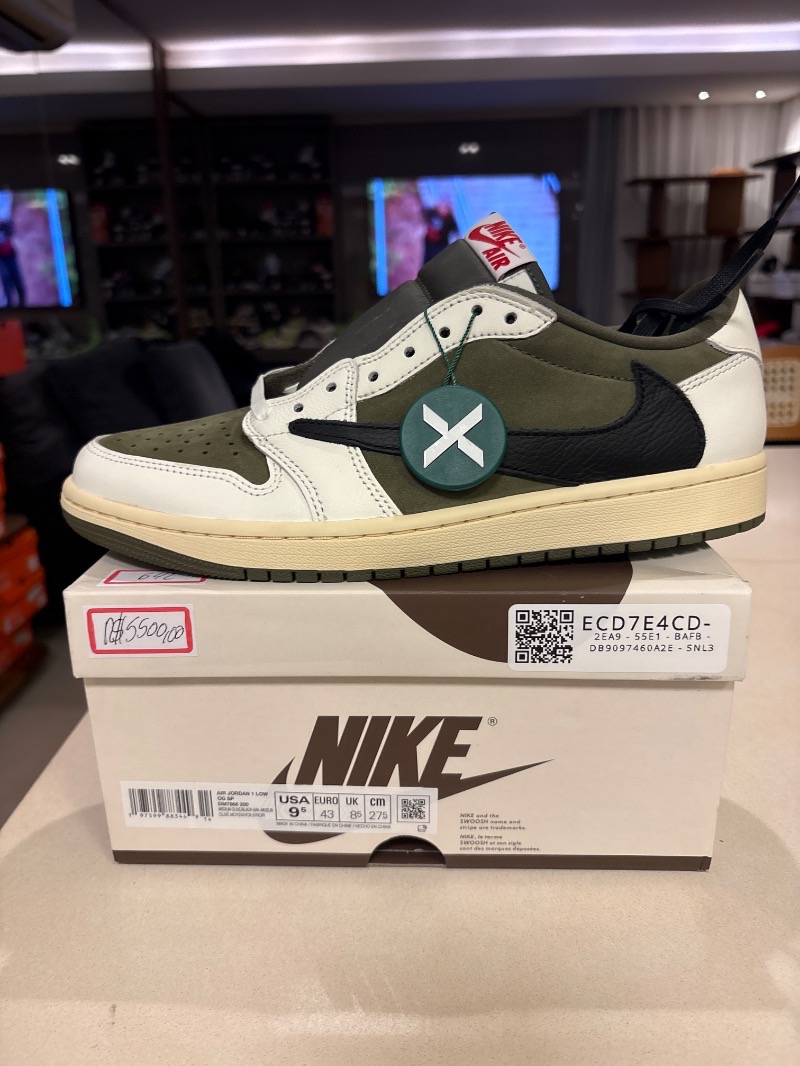 Foto 2 de Travis Scott x Air Jordan 1 Low OG SP Medium Olive — 41, Novo