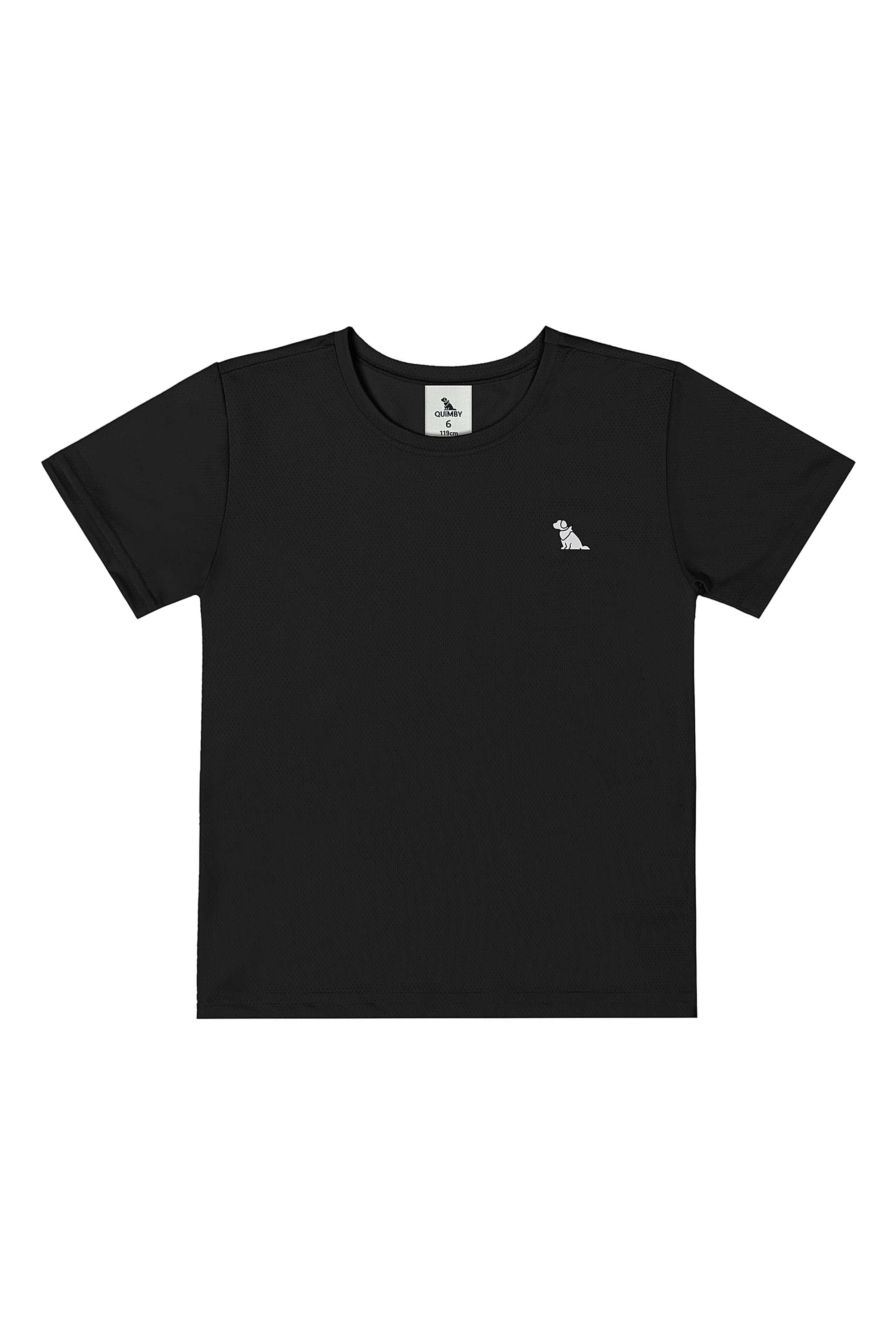 Camiseta Infantil Masculina em Malha Dry Fit (Preto) Quimby — 04