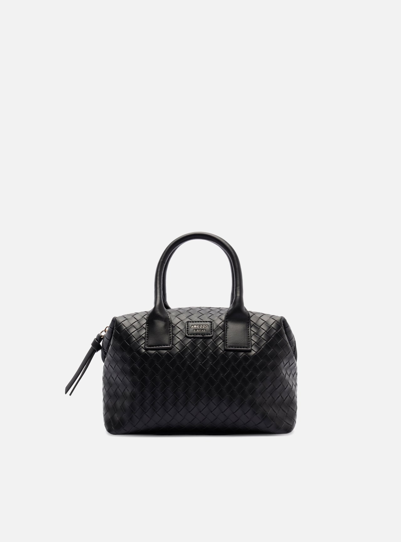 Bolsa Tote Preta Pequena Tressê Alças