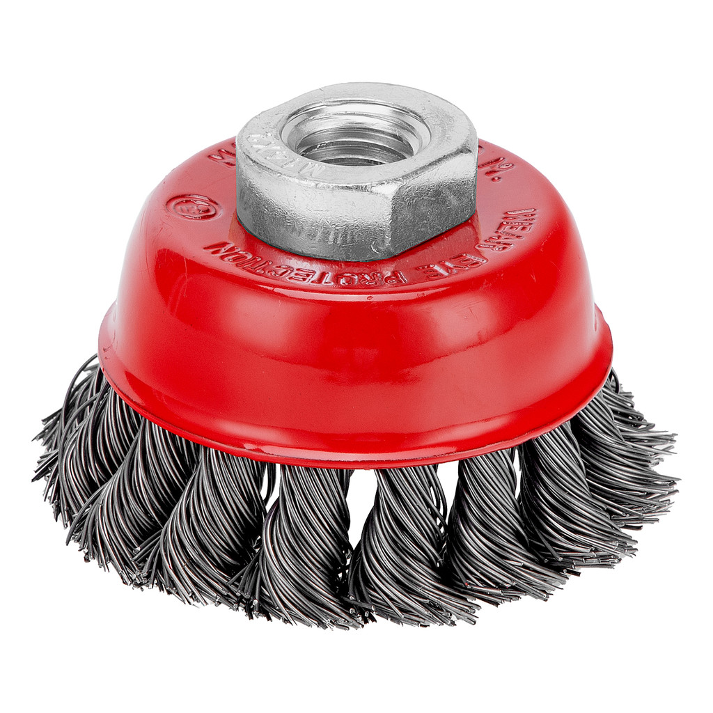 ESCOVA TIPO COPO, ACO CARBONO, TORCIDA, ROSCA M14, 65MM, 1PC // MTX