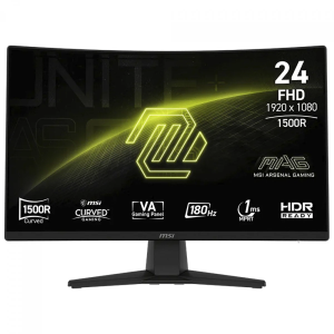 Monitor Gamer MSI MAG 242C, 24 Pol, Curvo, Full HD, VA, 1ms, 180Hz, 115% sRGB, HDMIDP