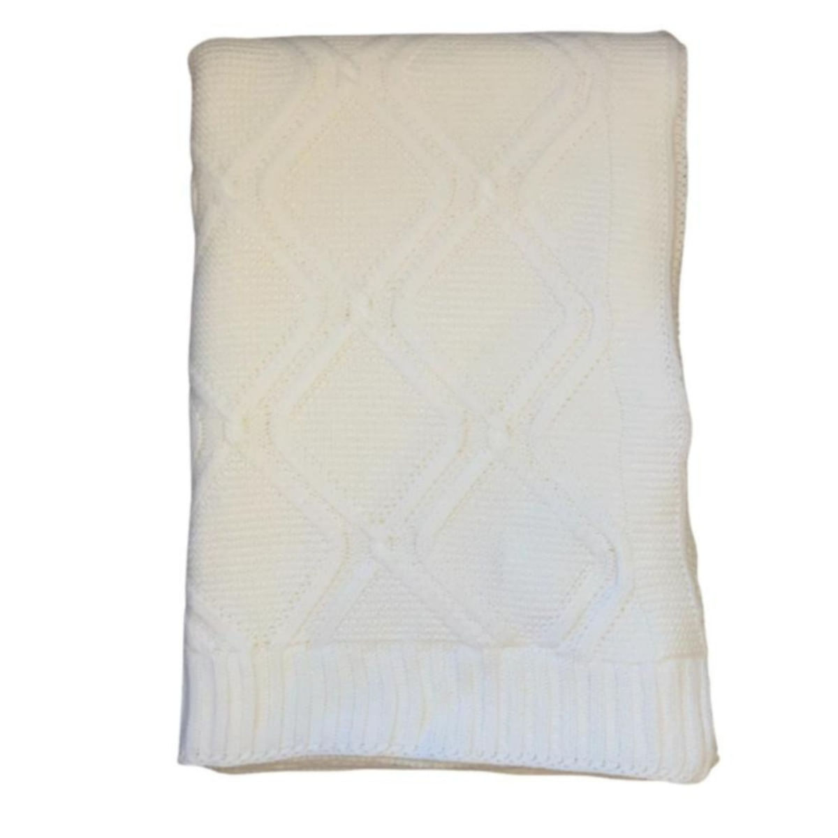 Manta Tricot Luxo Branca