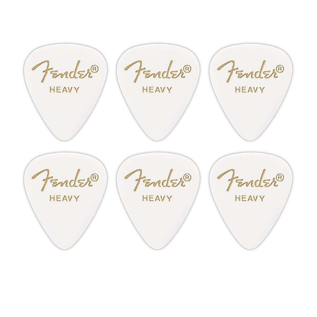 Palheta Fender Heavy Celuloide Classic 351 Shape White Cell Quantidade:6 Pçs