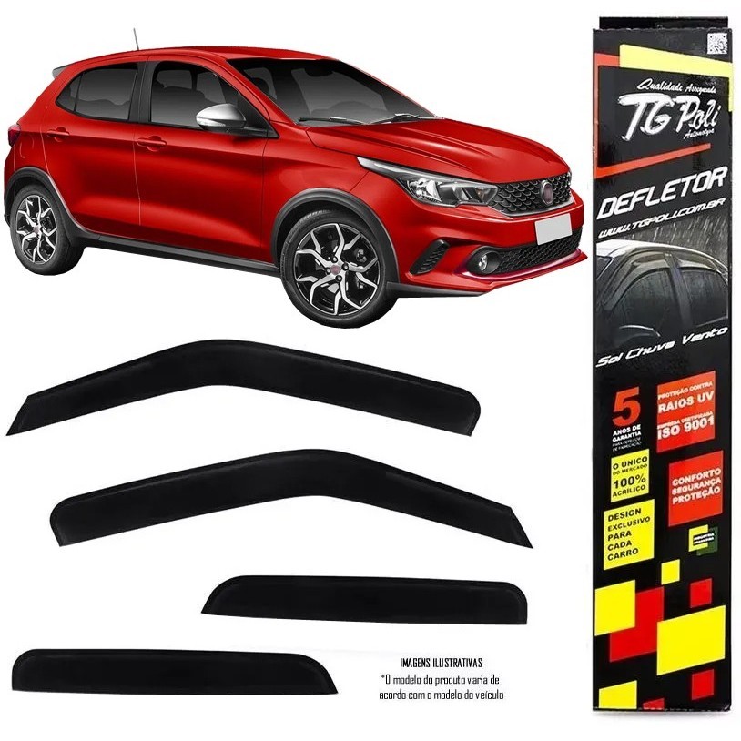Calha Chuva Defletor TG Poli Fiat Argo 2017 2018 2019 2020 2021 2022 2023 2024 - 4 Portas