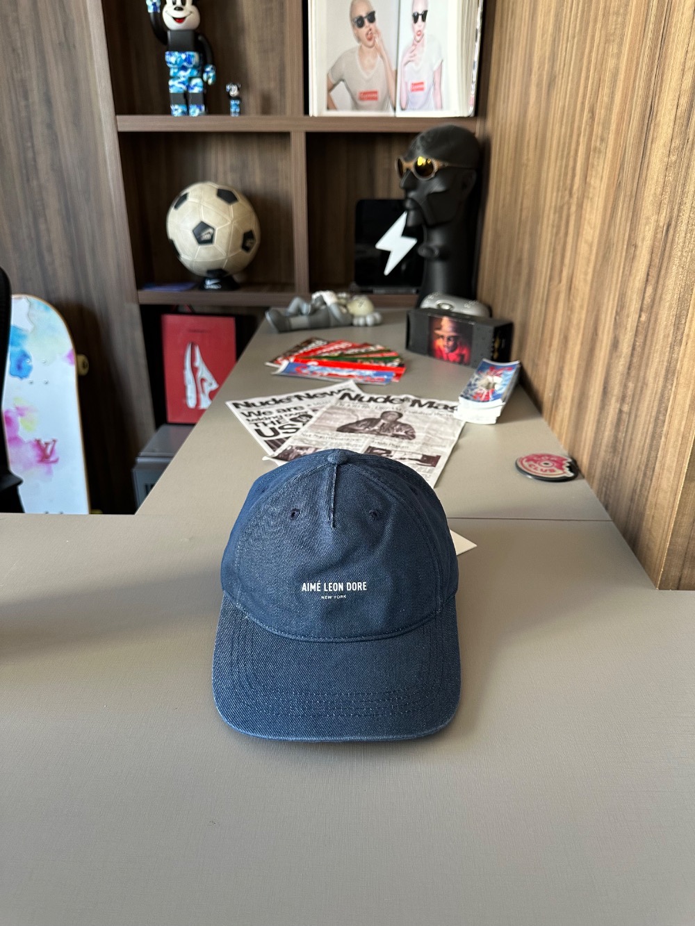 Boné Aimé Leon Dore Vintage Micro Logo Navy — Único, Novo