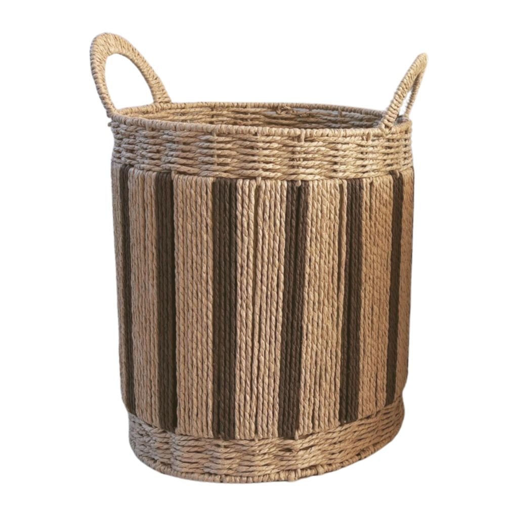 Cesto Decorativo Duo com Alça Marrom G - Tuut
