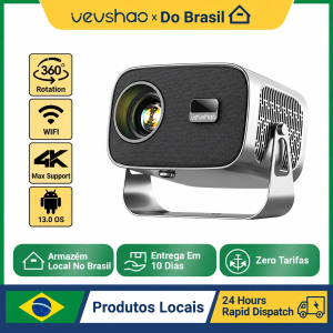 Vevshao a12 projetor mini portátil led vídeo android 13.0 wifi 6 espelho smartphone para 1080p 4k vídeo projetor de c