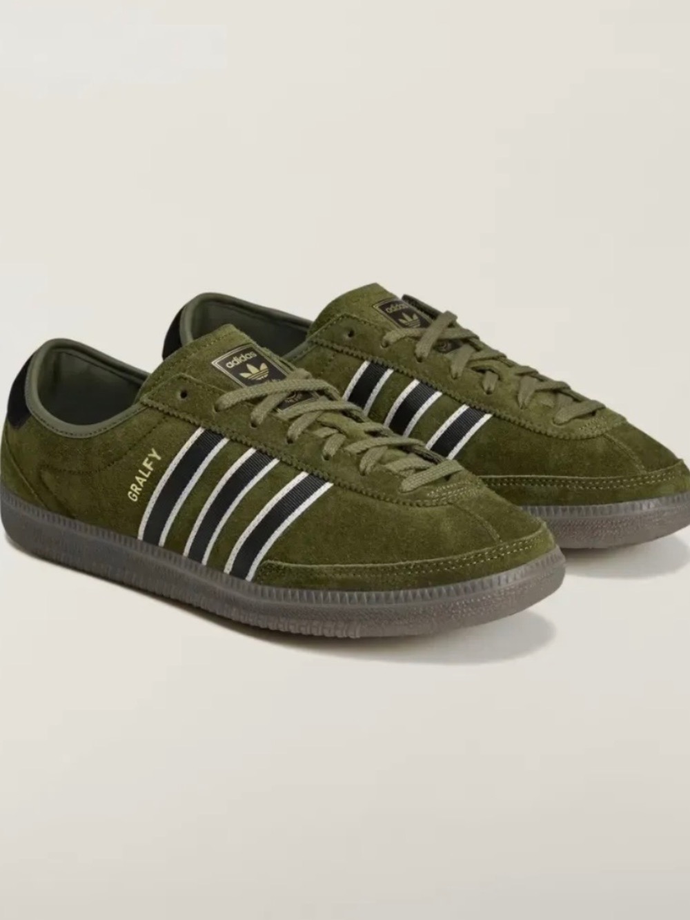 adidas Gralfy SPZL Olive Core Black Gum — 36 / 37 / 38 / 40 / 41 / 42 / 43 / 44, Novo