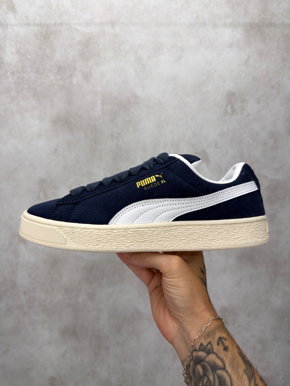 Puma Suede XL Club Navy White Gold — 39 / 40 / 41 / 42 / 43 / 44, Novo