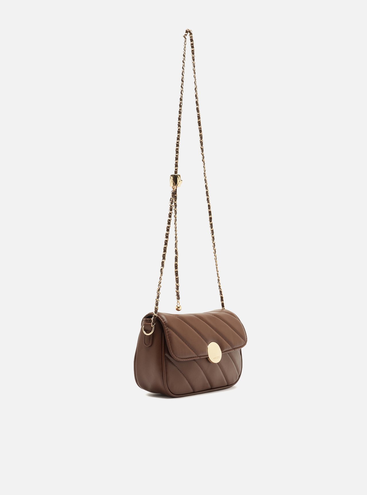 Foto 5 de Bolsa Tiracolo Marrom Média Matelassê Corrente