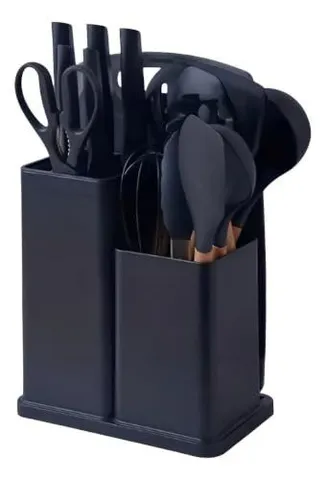 Kit Utensílios Cozinha Silicone 19 Peças