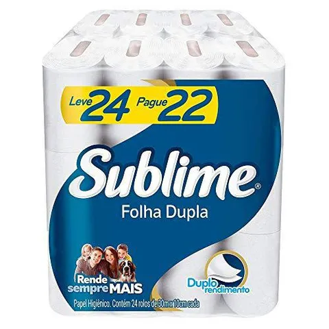 (Leve 2)Sublime - Papel Higiênico, Folha Dupla, 24 rolos