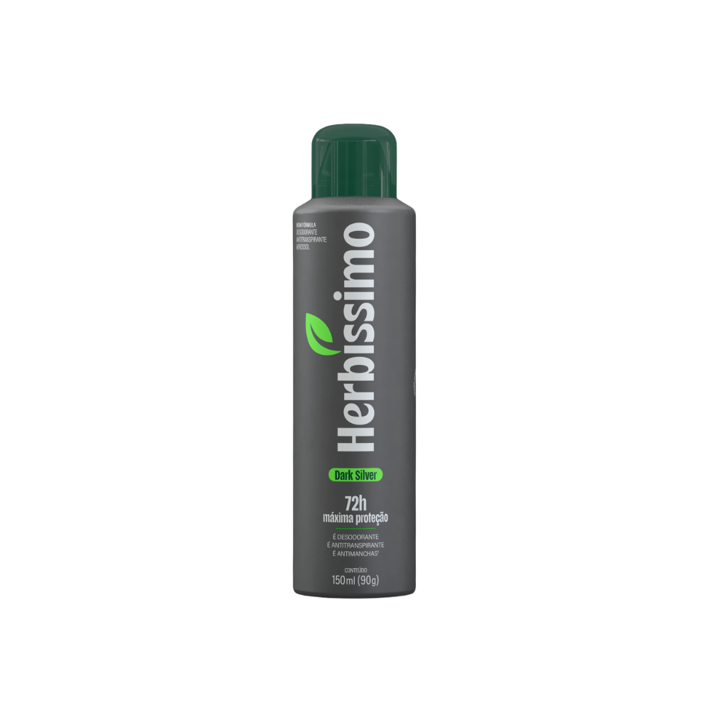 Foto 2 de Desodorante Antitranspirante Aerossol Herbíssimo Dark Silver 150ml
