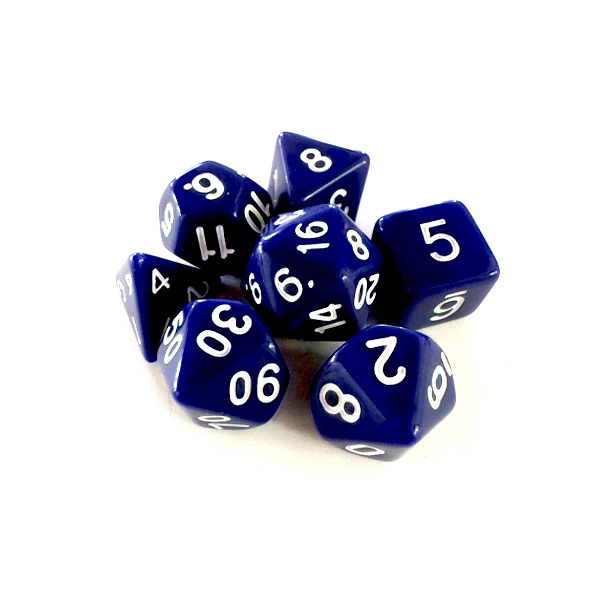 Dados RPG: Opaco Azul e Branco Branco e Preto Preto e Branco Central Dice | Estilo e Qualidade para suas Aventuras!