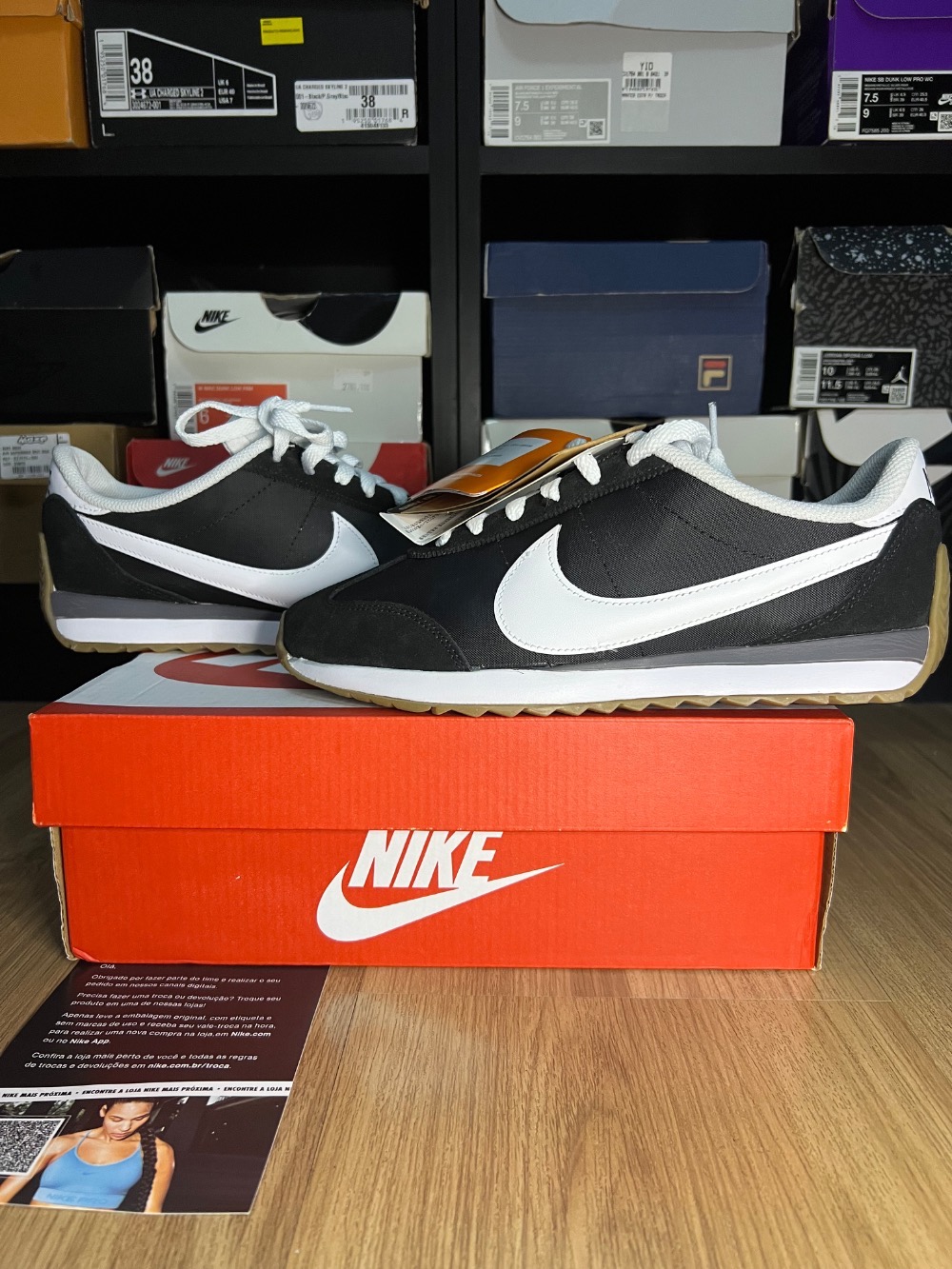 Nike Pacific Leather Black Gum Medium Brown Sail — 37, Novo