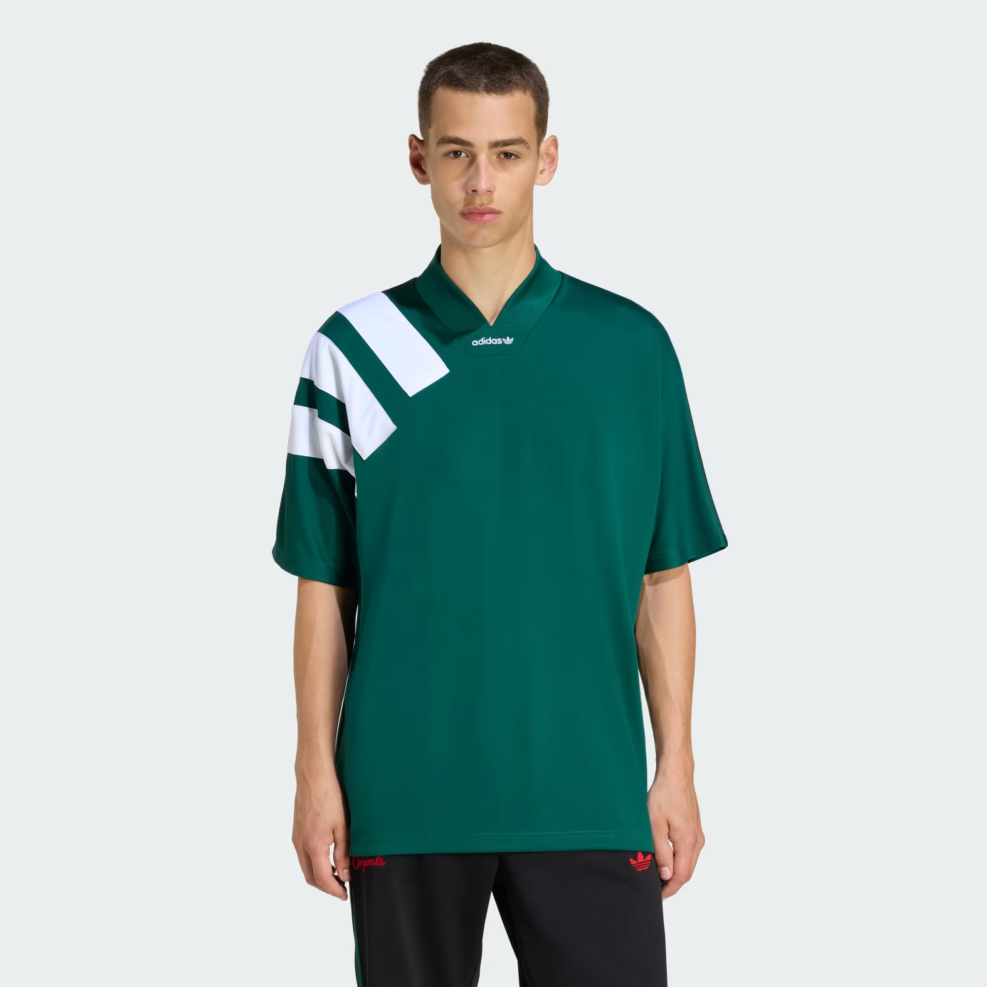 Camisa adidas Adicolor Blocked Collegiate Green White — M / G, Novo