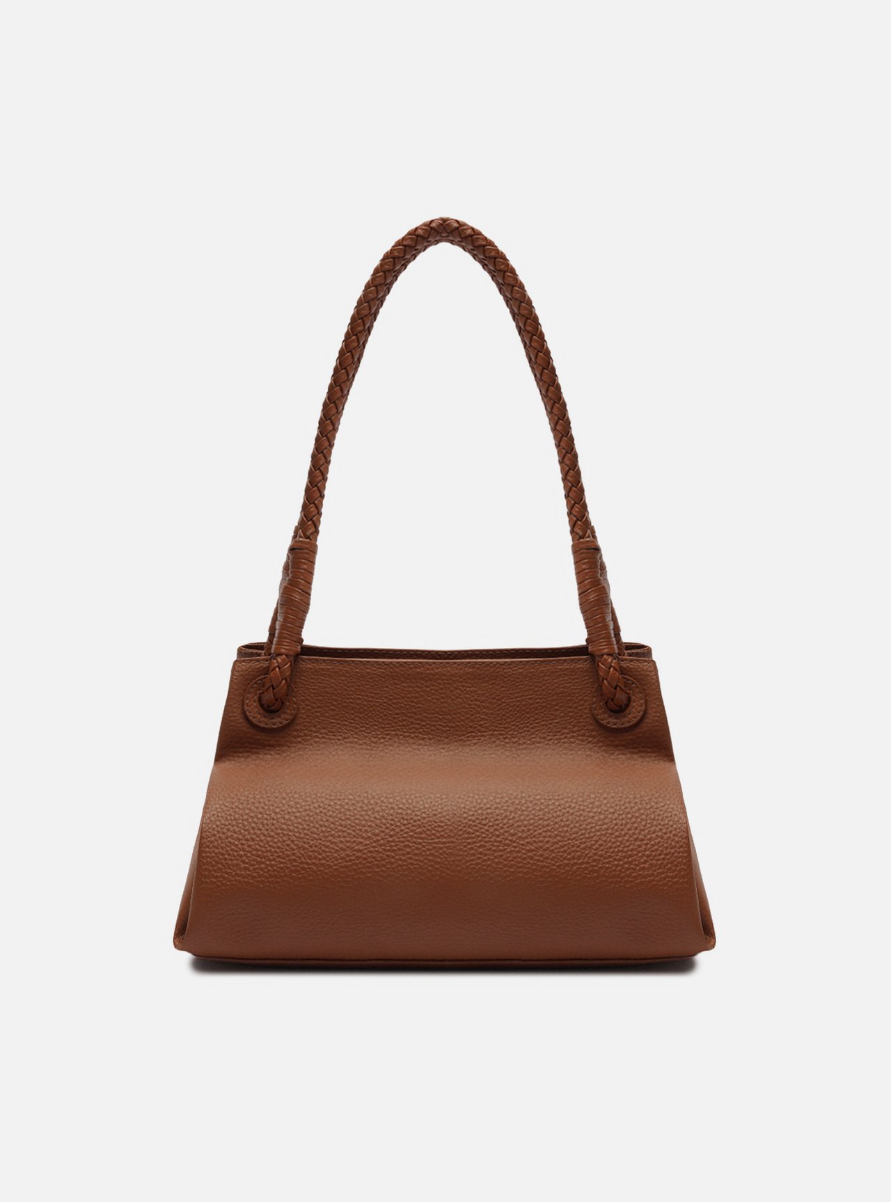 Foto 3 de Bolsa Shoulder Marrom Média Alça Trançada