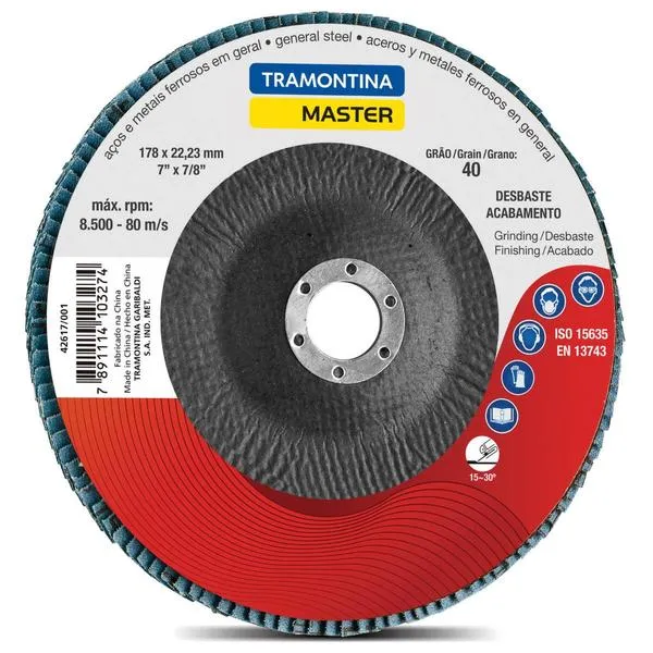 DISCO DE DESBASTE PARA AÇO E METAIS 7 TRAMONTINA