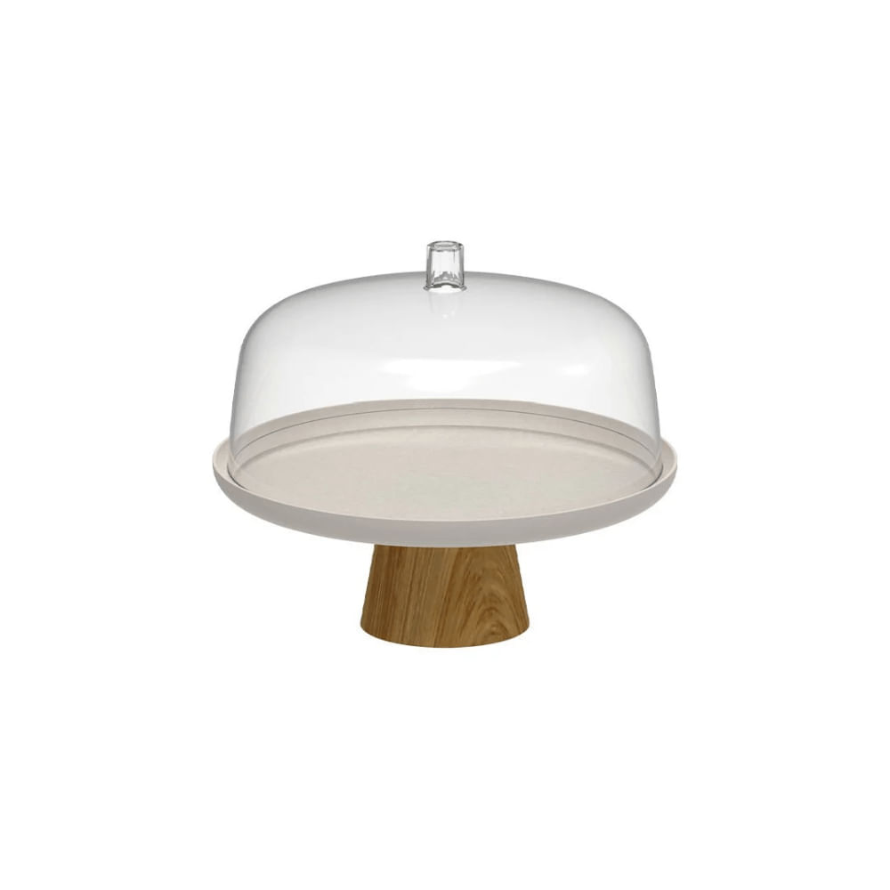 Boleira Lume Com Tampa E Pé Bege 25Cm - Ou