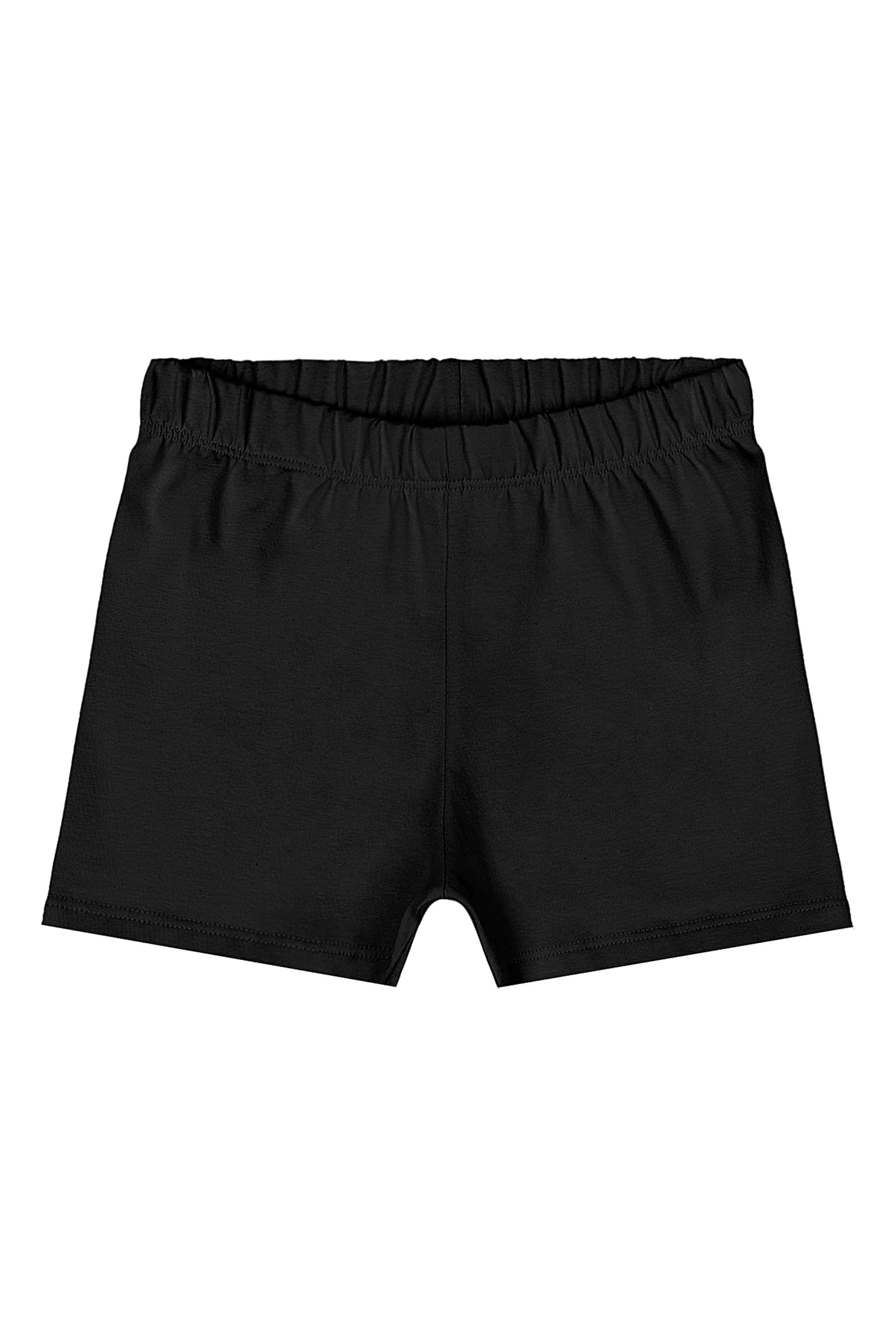 Short em Cotton Infantil Feminino (Preto) Quimby — 01