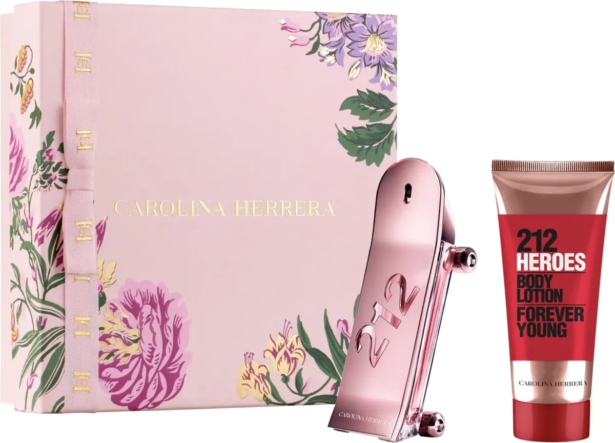 Kit Carolina Herrera 212 Heroes Feminino (Eau De Parfum 80ml + Body Lotion 100ml)