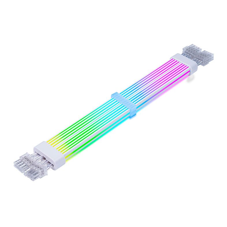 Cabo Extensor PCIe Acegeek AC28, ARGB, 345mm, Branco, AG-AC28-WH