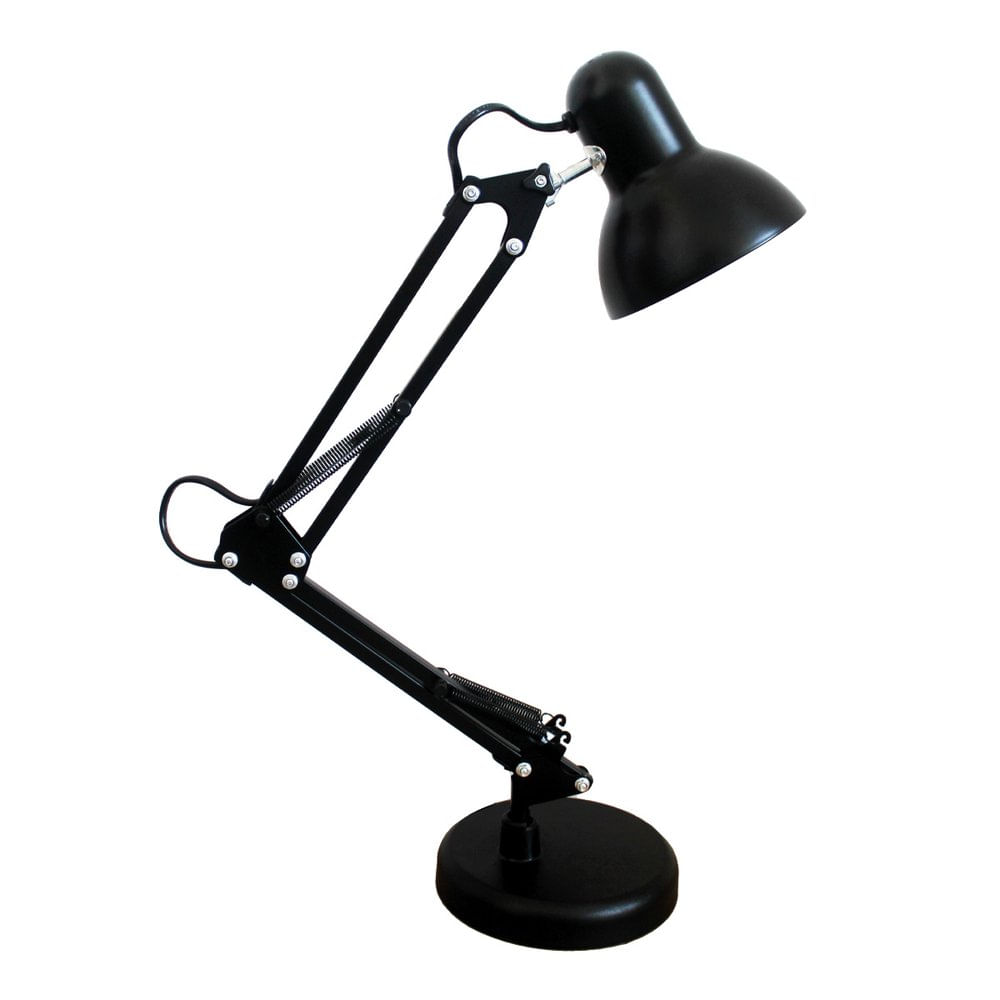 Luminaria De Mesa Articulavel Com Base E27 Preta Luminatti