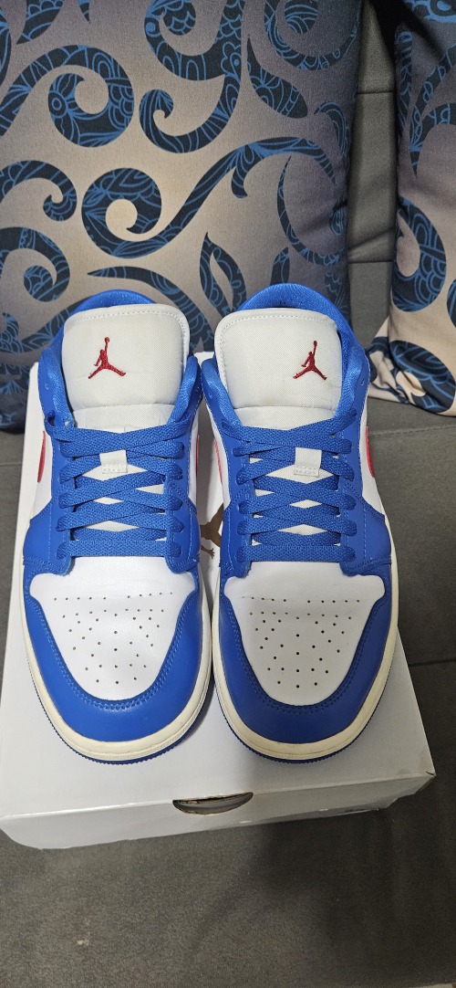 Air Jordan 1 Low Sport Blue Gym Red — 40.5, Usado