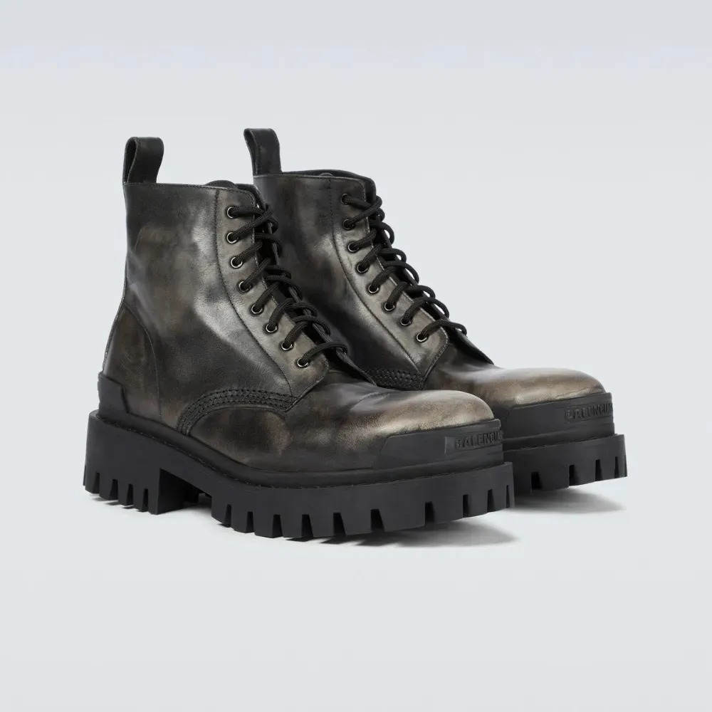 Bota Balenciaga Strike Ankle Leather Black — 42 / 39.5, Novo